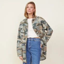 MONROW Camo Military Jacket GREENGREY Best Sale